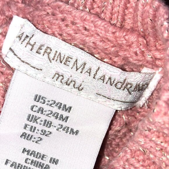 CATHERINE Malandrino Mauve Knit Girls Dress Size 24M - Picture 4 of 6